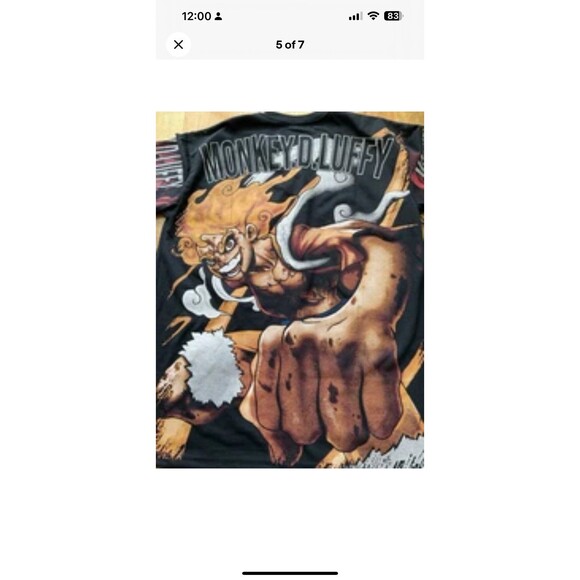 Monkey D Luffy T-Shirt Men’s Size Lg All Over Anime Pirate Graphic Tee *****READ - Picture 5 of 7